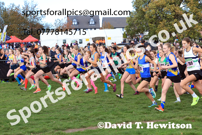 Girls Under-15s 2025 National Cross Country Relays, Berry Hill Park, Mansfield. Photo: David T. Hewitson/Sports for All Pics